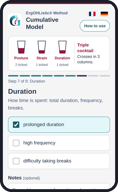 The biomechanical risk assessment tool