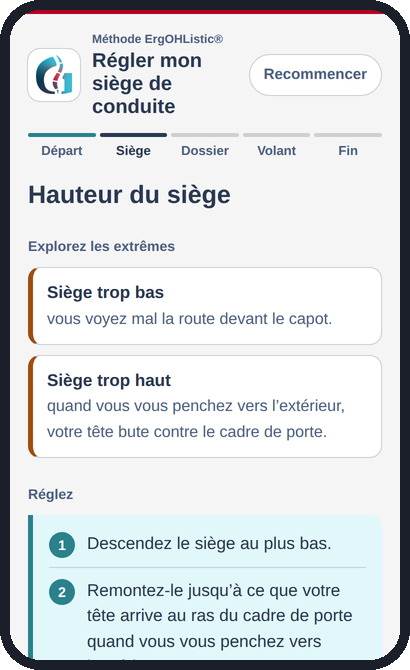 L’outil de réglage du siège de voiture